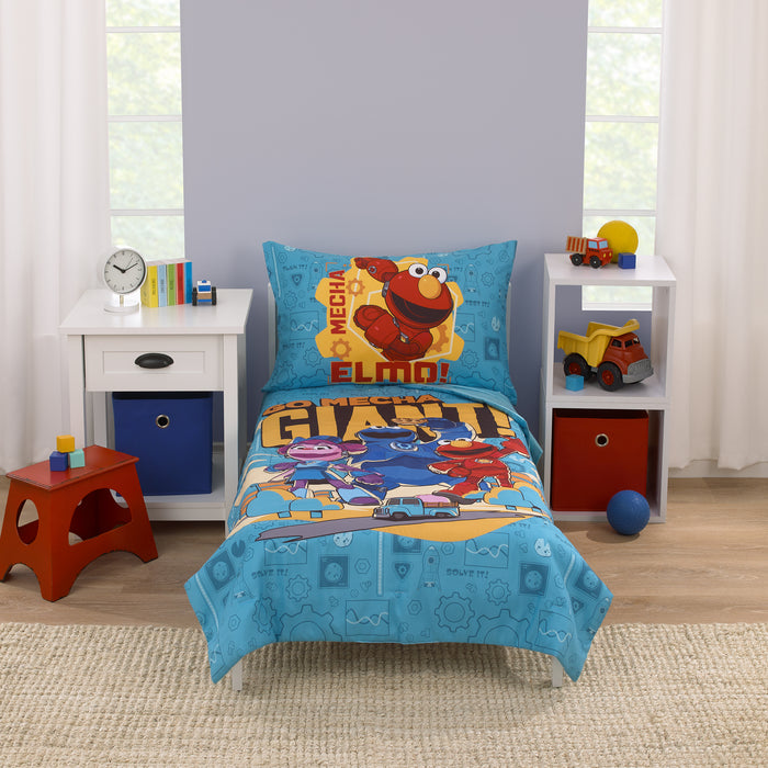 Sesame Street Mecha Builders 4pc Toddler Bed Set