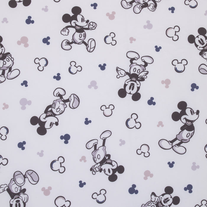 Disney Mickey Mouse Fitted Mini Crib Sheet Gray, Black, and White
