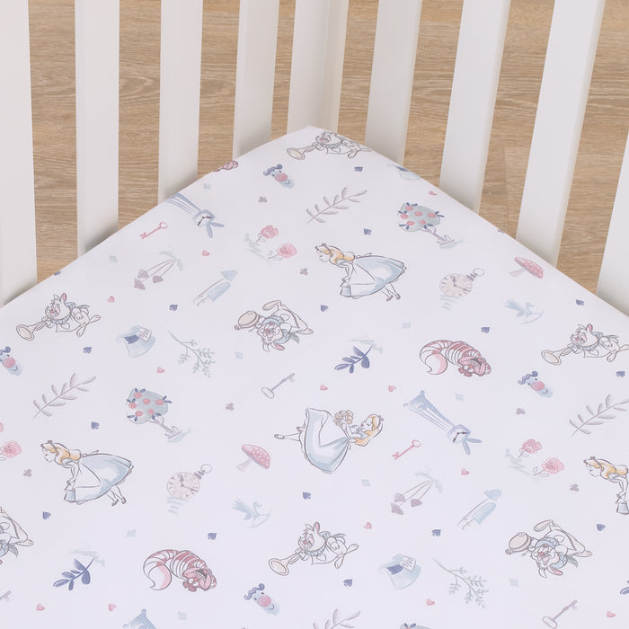 Disney Alice in Wonderland Fitted Mini Crib Sheet