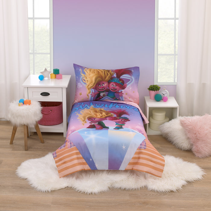DreamWorks Trolls Glam Together 4pc Toddler Bed Set