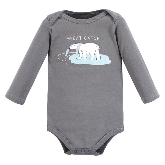 Hudson Baby 5-Pack Cotton Long-Sleeve Bodysuits, Arctic Animals