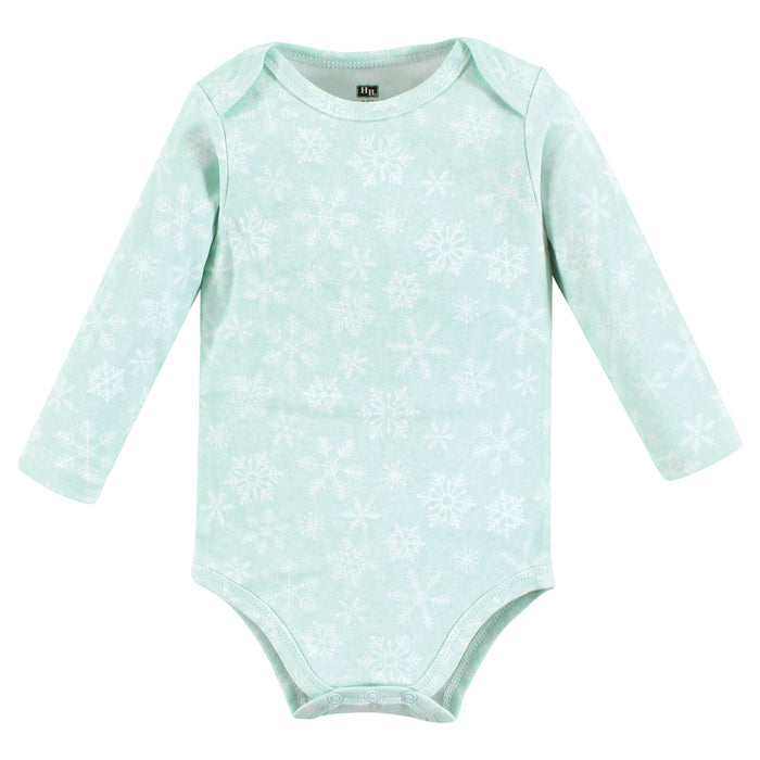 Hudson Baby Girl Cotton Long-Sleeve Bodysuits, Arctic Animals, 5-Pack