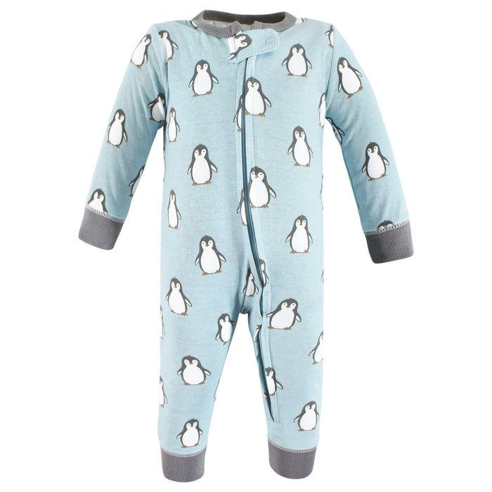 Hudson Baby Boy Cotton Sleep and Play, Penguin 3-Pack