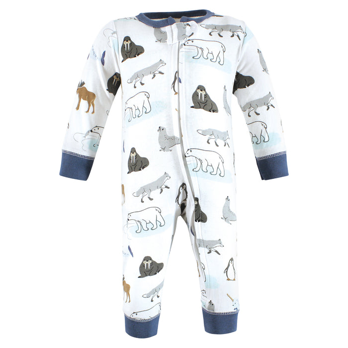 Hudson Baby Cotton Sleep and Play, Arctic Animals, 2-Pack