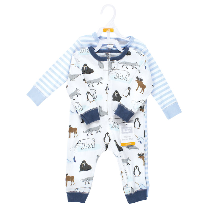 Hudson Baby Cotton Sleep and Play, Arctic Animals, 2-Pack
