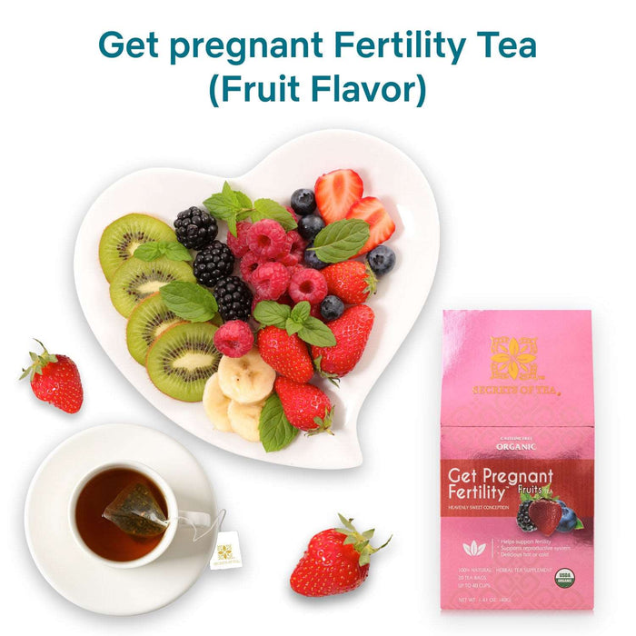 Secrets Of Tea Fertility Tea For Women- Fruit- 40 Servings- USDA Organic