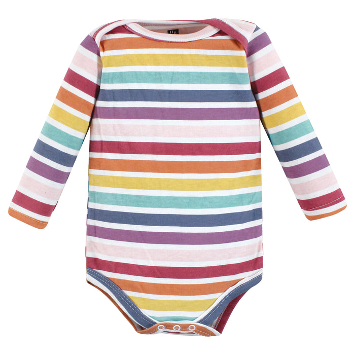 Hudson Baby Girl Cotton Long-Sleeve Bodysuits, Creativity, 7-Pack