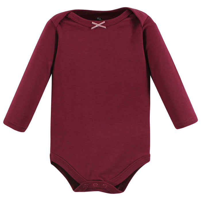 Hudson Baby Girl Cotton Long-Sleeve Bodysuits, Girls World 7-Pack