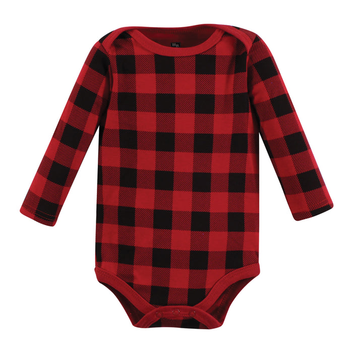 Hudson Baby Infant Boy Cotton Long-Sleeve Bodysuits, Into The Woods Prints 7-Pack