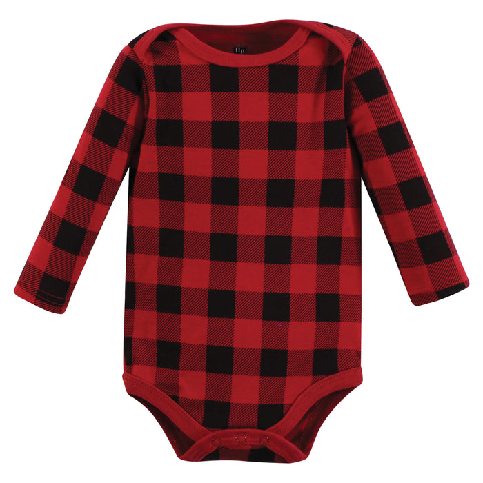 Hudson Baby Infant Boy Cotton Long-Sleeve Bodysuits, Into The Woods Prints 3-Pack
