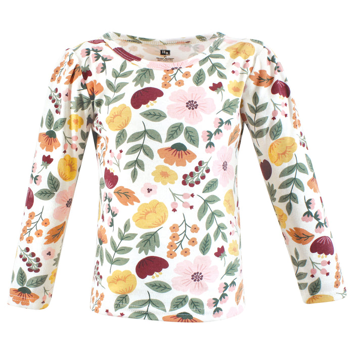 Hudson Baby Girl Long Sleeve T-Shirts, Fall Botanical, 5-Pack