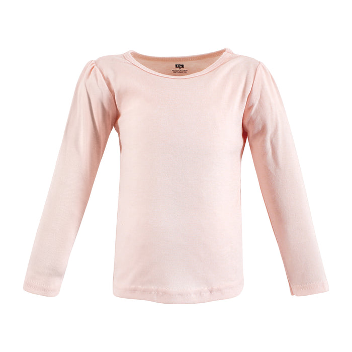 Hudson Baby Girl Long Sleeve T-Shirts, Cinnamon Pink Prints, 5-Pack