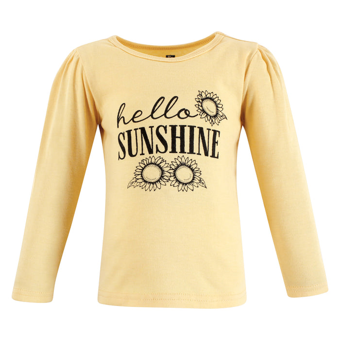 Hudson Baby Girl Long Sleeve T-Shirts, Girls World, 5-Pack