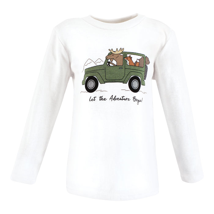 Hudson Baby Infant and Toddler Boy Long Sleeve T-Shirts, Animal Adventure