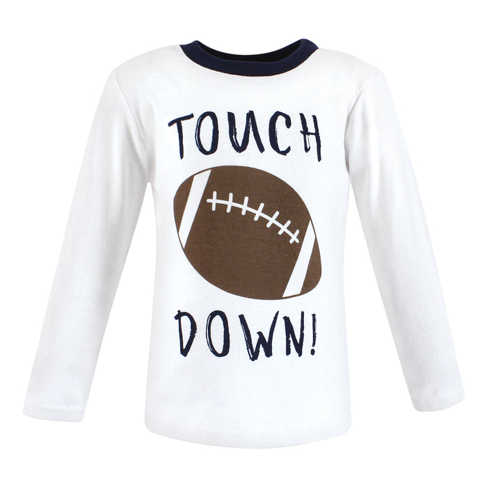 Hudson Baby Infant and Toddler Boy Long Sleeve T-Shirts, Football