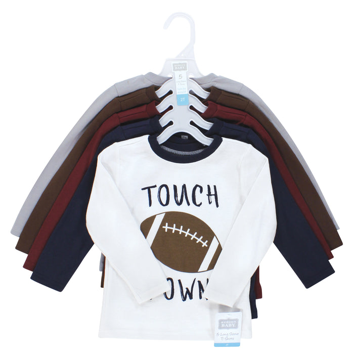 Hudson Baby Infant and Toddler Boy Long Sleeve T-Shirts, Football