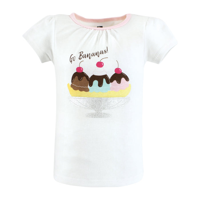 Hudson Baby Girl Short Sleeve T-Shirts, Ice Cream Dino