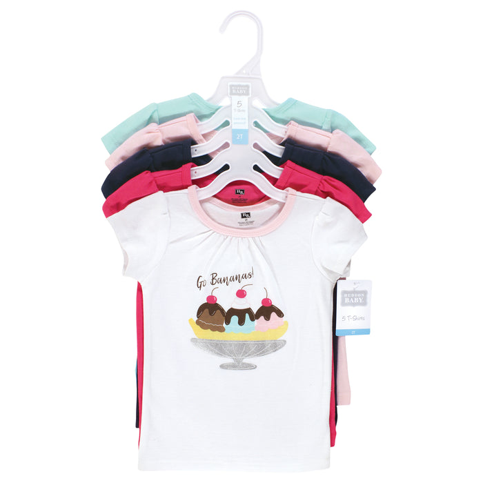 Hudson Baby Girl Short Sleeve T-Shirts, Ice Cream Dino