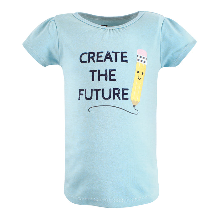 Hudson Baby Infant and Toddler Girl Short Sleeve T-Shirts, Creativity