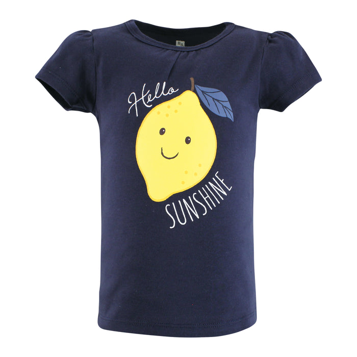 Hudson Baby Girl Short Sleeve T-Shirts, Wildflowers 5-Pack