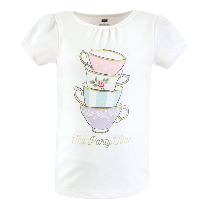 Hudson Baby Infant and Toddler Girl Short Sleeve T-Shirts, Bakery Tea Party