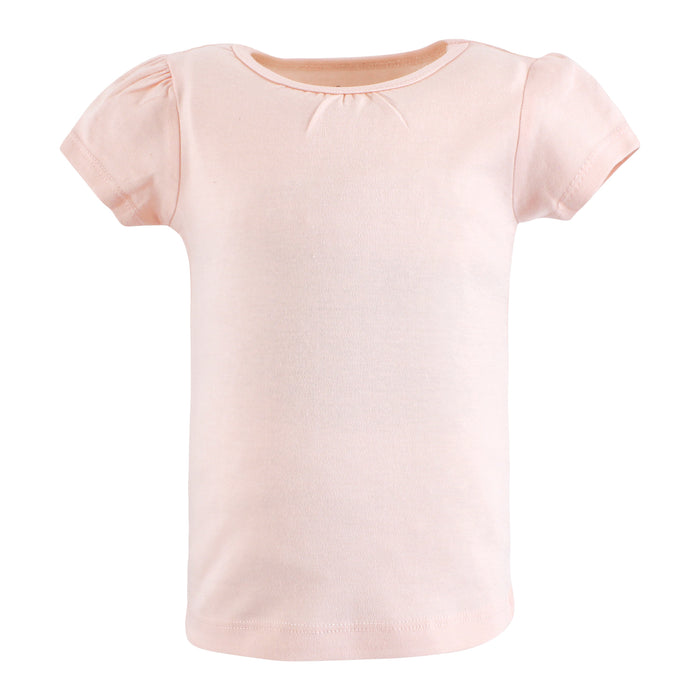 Hudson Baby Infant and Toddler Girl Short Sleeve T-Shirts, Cinnamon Pink Prints