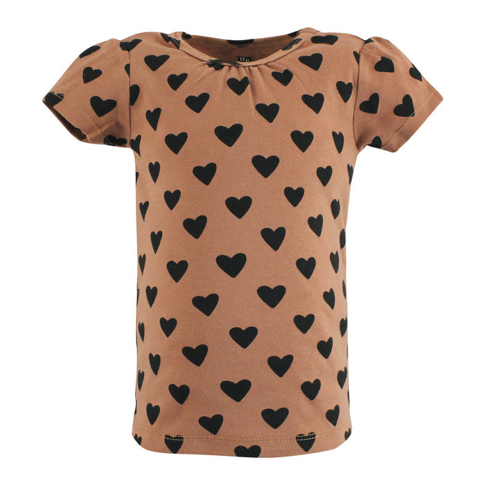 Hudson Baby Infant and Toddler Girl Short Sleeve T-Shirts, Cinnamon Pink Prints