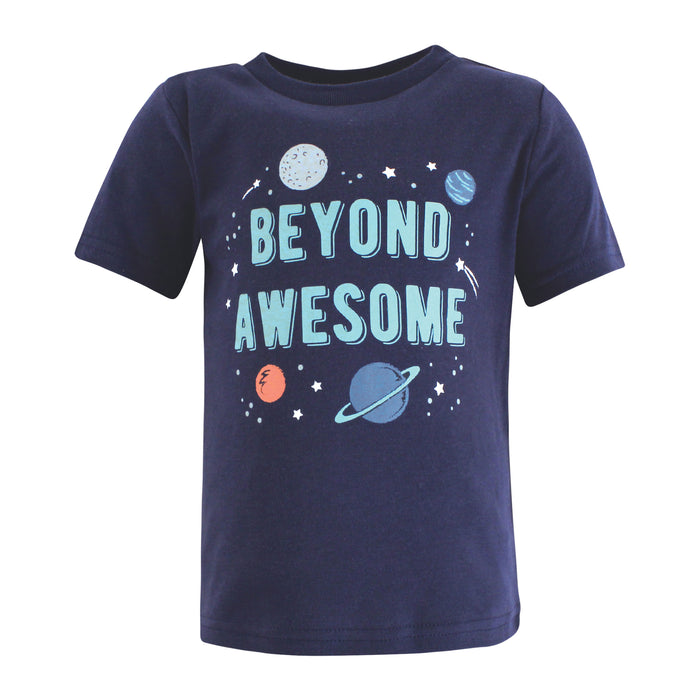 Hudson Baby Infant and Toddler Boy Short Sleeve T-Shirts, Beyond Awesome