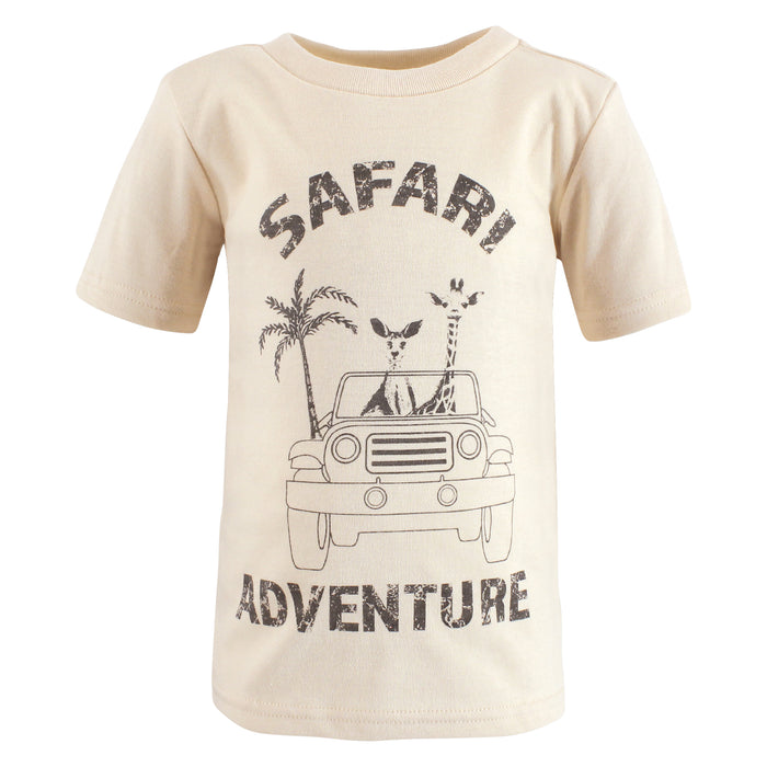 Hudson Baby Infant and Toddler Boy Short Sleeve T-Shirts, Safari Adventure