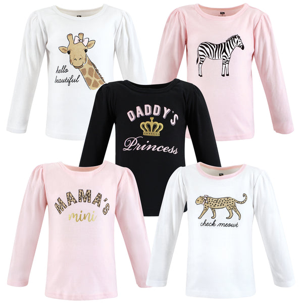 Hudson Baby Infant and Toddler Girl Long Sleeve T-Shirts, Leopard Mamas Mini