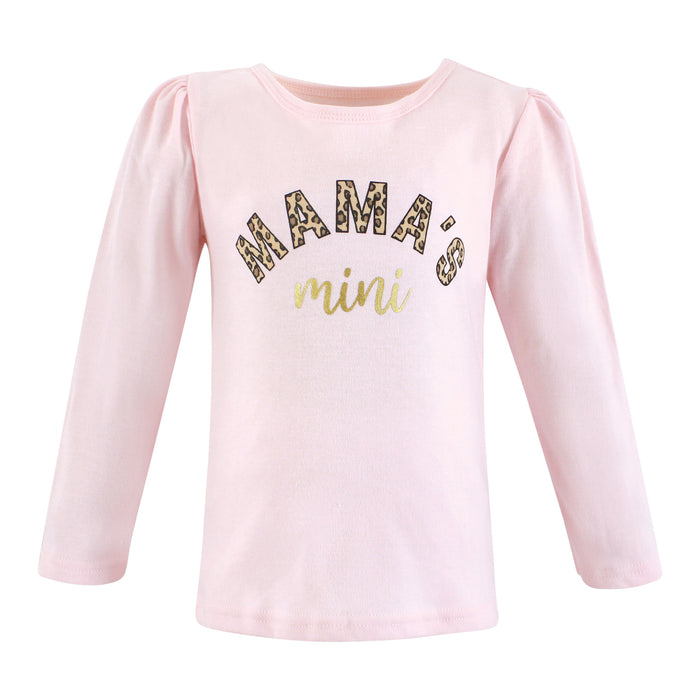 Hudson Baby Infant and Toddler Girl Long Sleeve T-Shirts, Leopard Mamas Mini