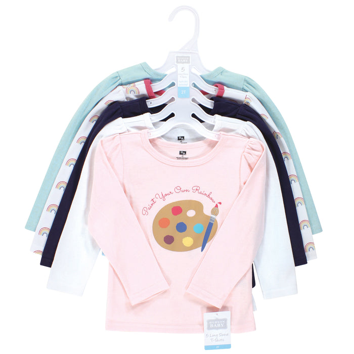 Hudson Baby Infant and Toddler Girl Long Sleeve T-Shirts, Creativity