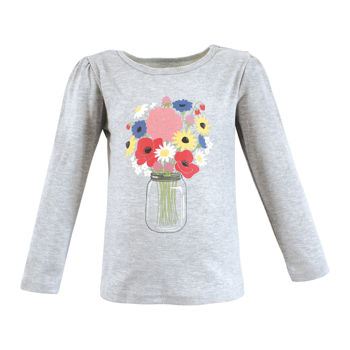 Hudson Baby Infant and Toddler Girl Long Sleeve T-Shirts, Wildflowers