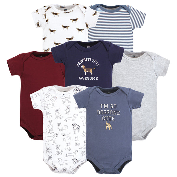 Hudson Baby Infant Boy Cotton Bodysuits, Boy Dogs