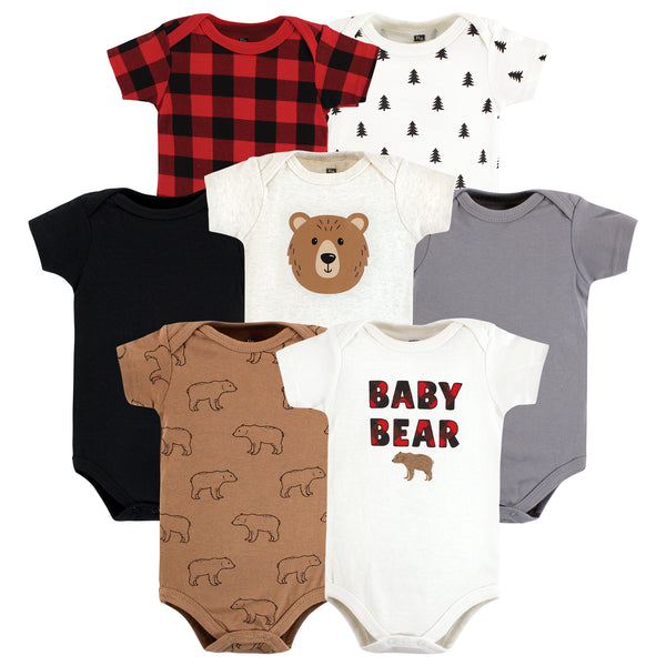 Hudson Baby Cotton Bodysuits, Brown Bear 7-Pack