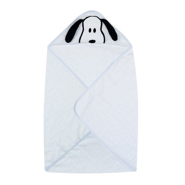 Lambs & Ivy Snoopy Baby/Infant Cotton Hooded Bath Towel - White