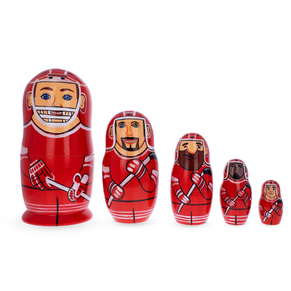 BestPysanky Hockey Players Wooden Nesting Dolls