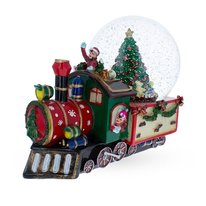 BestPysanky Children Riding Train Musical Water Snow Globe