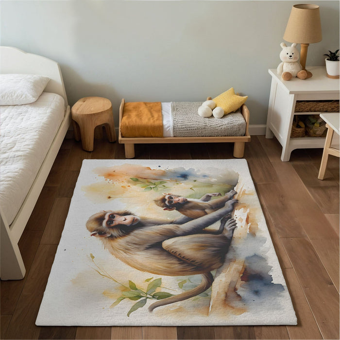 TeepeeJoy Kids and Nursery Monkey Area Rug - Monkey Mischief