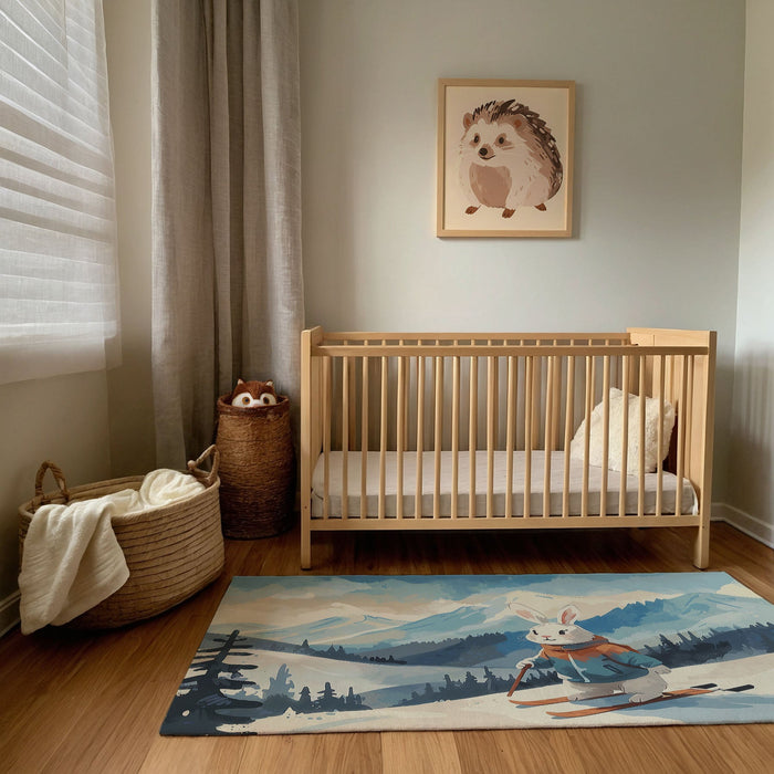 TeepeeJoy Kids and Nursery Bunny Area Rug - Bunny Slopes