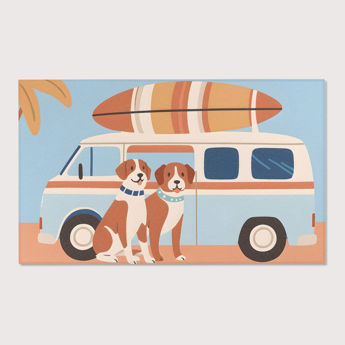 TeepeeJoy Kids and Nursery Dog Area Rug - Surf's Pup