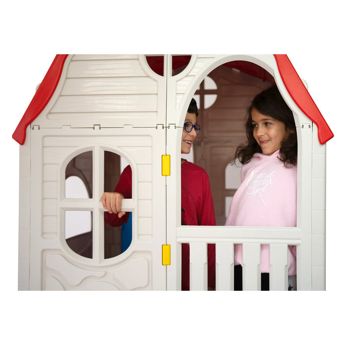 Ram Quality Products Kid's Cottage Foldable Plastic Toddler Outdoor Playhouse