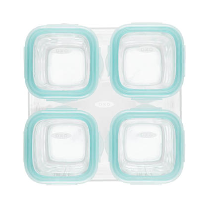OXO Tot Glass Baby Blocks Food Storage Containers-Teal, 4 oz