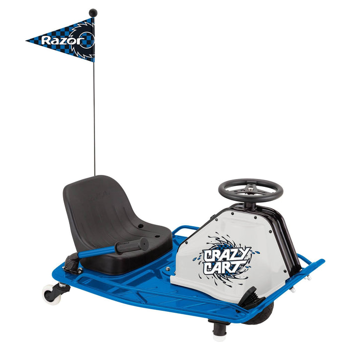 Razor High Torque Motorized Drifting Crazy Cart with Drift Bar, Blue (2 Pack)