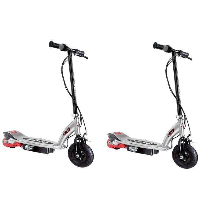 Razor E125 Kids Ride On 24V Motorized Electric Powered Scooters, Black (2 Pack)