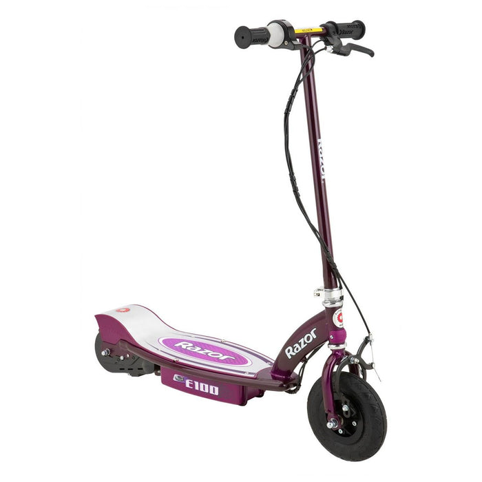 Razor E100 Motorized Rechargeable Kids Electric Toy Scooters, 1 Purple & 1 Blue