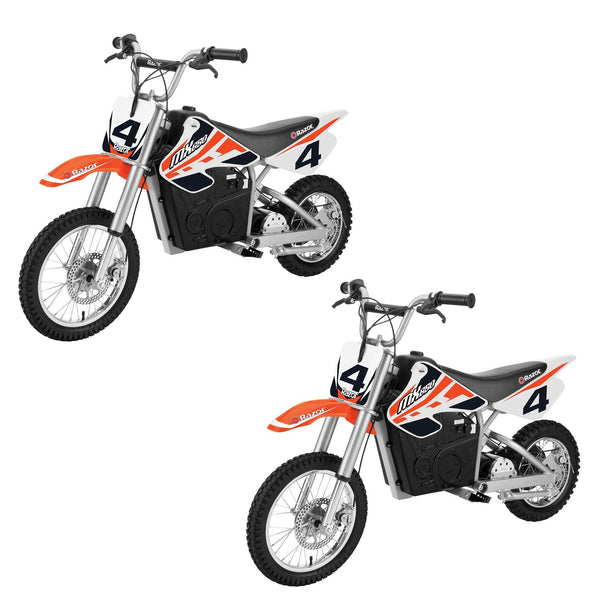 Razor MX650 Dirt Rocket High-Torque Electric Motocross Dirt Bike, Orange(2 Pack)