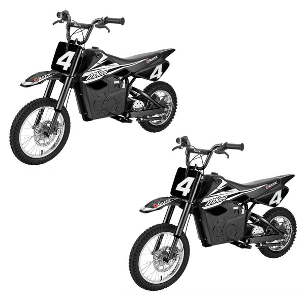 Razor MX650 Dirt Rocket High-Torque Electric Motocross Dirt Bike, Black (2 Pack)