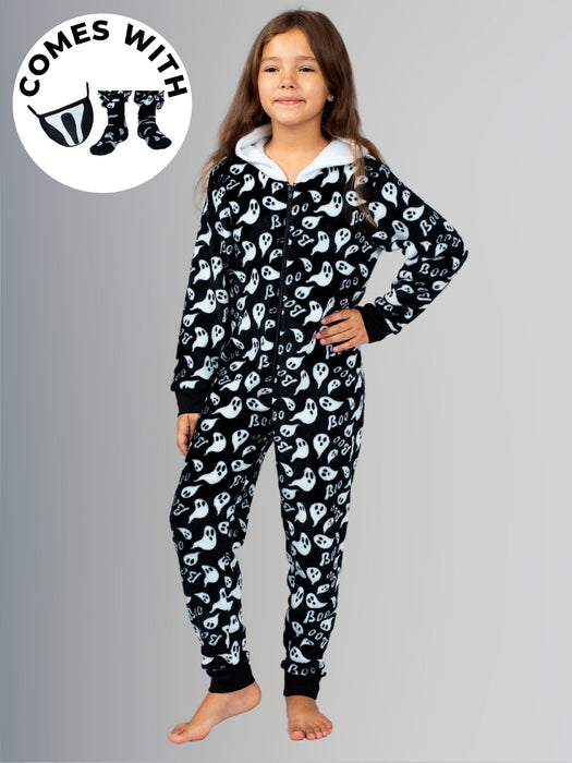 Mia Belle Girls Family Matching Boo-tiful Hoodie Onesie Pajamas Set