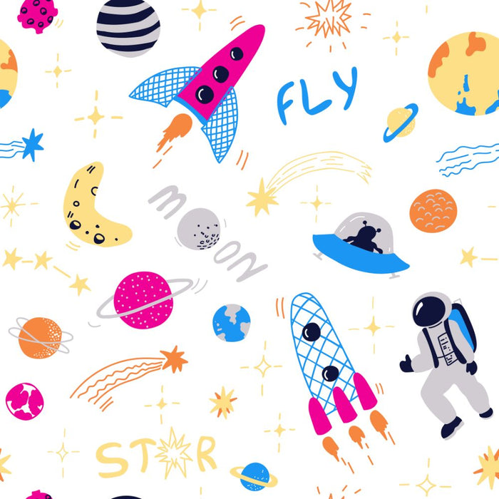 TeepeeJoy Galaxy Peel and Stick Wallpaper or Traditional Wallpaper - Galactic Explorers